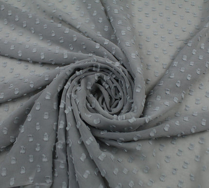Over 20 COLOURS - Swiss Knot Dot Dobby Sheer Georgette Chiffon Dress Fabric 59"