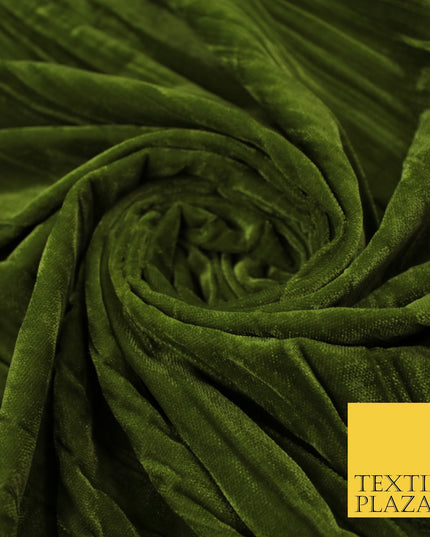 8 COLOURS - Pleated Soft Micro Velvet Fabric Dress Craft Material 45" Wide