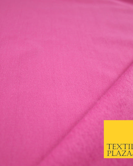 5 COLOURS - Plain Sweatshirt Stretch Fabric Knit Dress Top Material Brushed Back