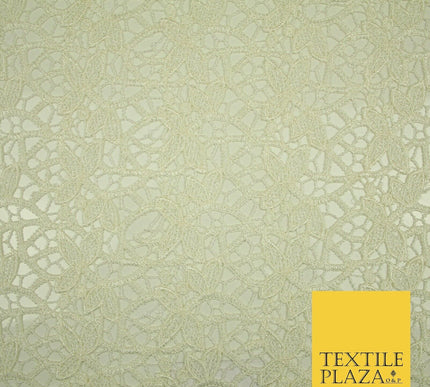 Premium Guipure Intricate Floral Webbed Embroidered Lace Dress Fabric Wedding