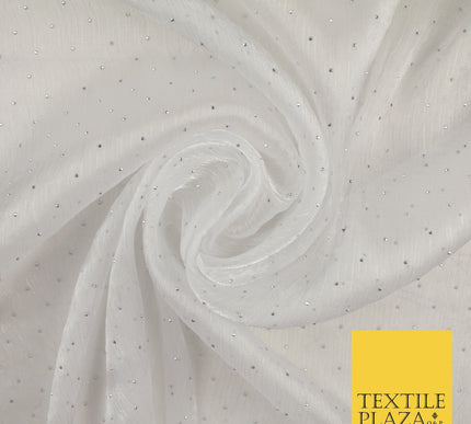 13 COLOURS Premium Dew Drop Crush Organza Bridal Wedding Dance Dress Fabric 57"