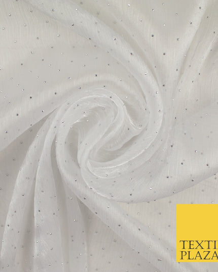 13 COLOURS Premium Dew Drop Crush Organza Bridal Wedding Dance Dress Fabric 57"