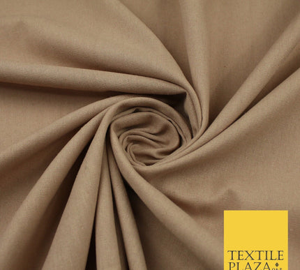 OVER 20 COLOURS - Plain Soft LINEN LOOK 100% Polyester Fabric Dress Craft 54"