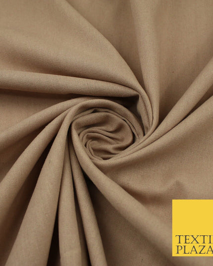 OVER 20 COLOURS - Plain Soft LINEN LOOK 100% Polyester Fabric Dress Craft 54"