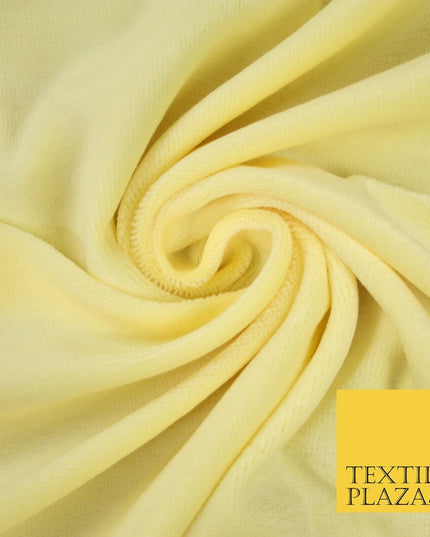 10 COLOURS - Soft Plain Velvet Velour Fabric Stretch Spandex Material - 65"