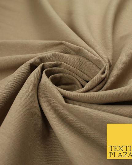 OVER 20 COLOURS - Plain Soft LINEN LOOK 100% Polyester Fabric Dress Craft 54"