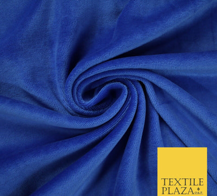 10 COLOURS - Soft Plain Velvet Velour Fabric Stretch Spandex Material - 65"