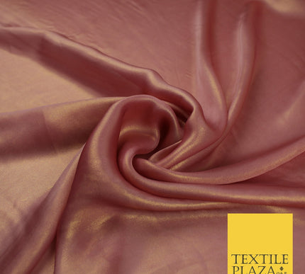 36 COLOURS - Fine Silky Metallic Foil Shimmer Satin Georgette Dress Fabric Drape