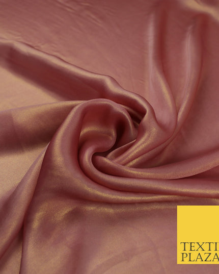 36 COLOURS - Fine Silky Metallic Foil Shimmer Satin Georgette Dress Fabric Drape