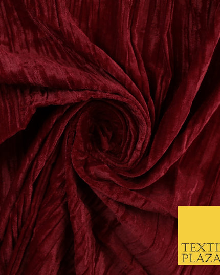 8 COLOURS - Pleated Soft Micro Velvet Fabric Dress Craft Material 45" Wide