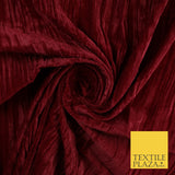 8 COLOURS - Pleated Soft Micro Velvet Fabric Dress Craft Material 45" Wide