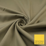 16 COLOURS - Plain Soft Smooth Crisp 100% Polyester Dress Fabric Suiting Craft