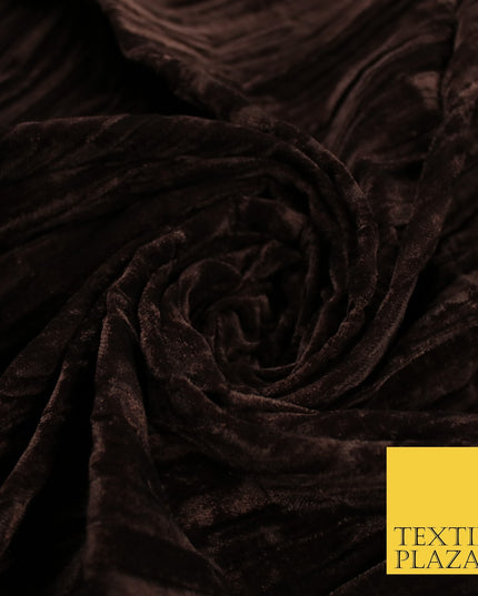 8 COLOURS - Pleated Soft Micro Velvet Fabric Dress Craft Material 45" Wide