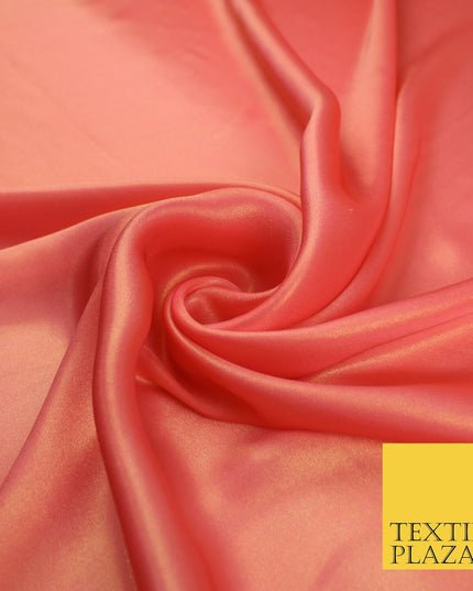36 COLOURS - Fine Silky Metallic Foil Shimmer Satin Georgette Dress Fabric Drape