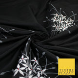8 COLOURS - Fryetts Luxury Oversized Dandelion Embroidered 100% PURE SILK Fabric