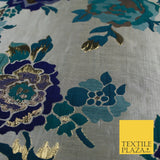 Luxury Gold Floral Ornate Vine Textured Brocade Dress Fabric Metallic 59" Wide