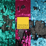 3 COLOURS Reversible Soft MATT MERMAID SEQUIN Fabric 2 Colour Way Changing Lycra