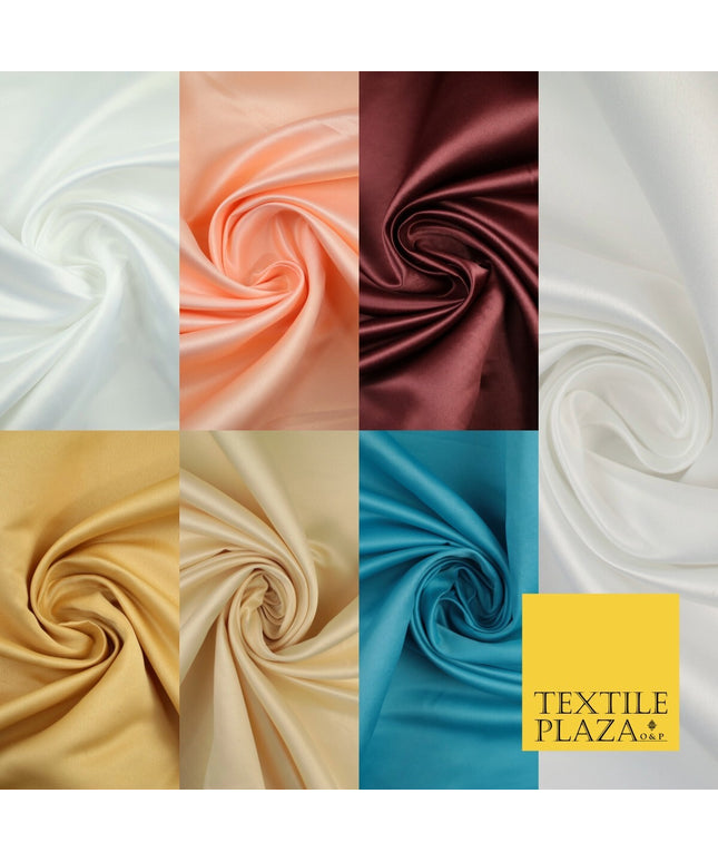 Plain Smooth Matt Duchess Satin Fabric Material Bridal Wedding Dress 58"