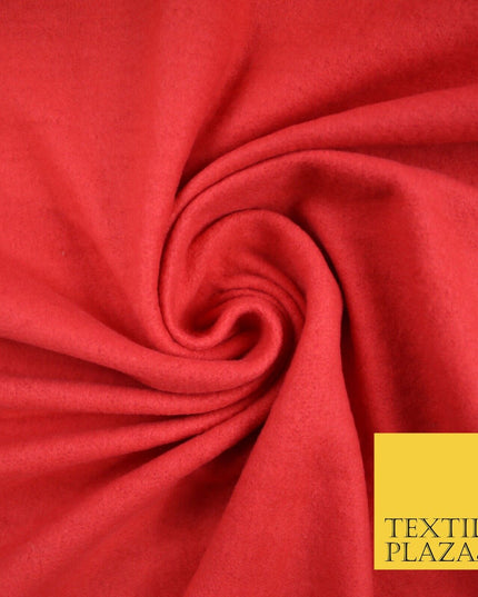 5 COLOURS - Plain Sweatshirt Stretch Fabric Knit Dress Top Material Brushed Back