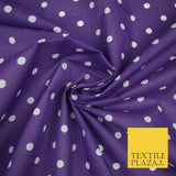 1CM Spotted Polka Dot Printed Poly Cotton Fabric Polycotton Craft Mask 6 COLOURS