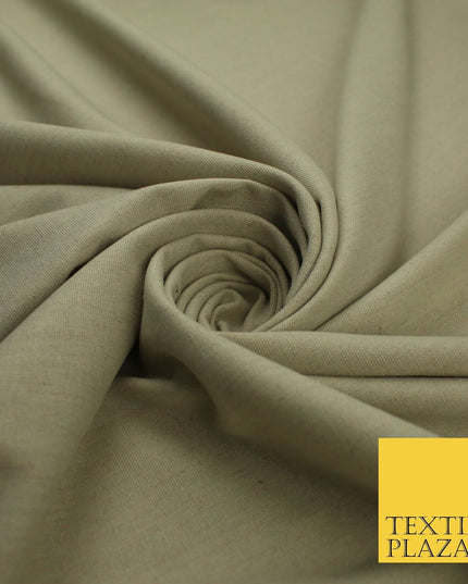 OVER 20 COLOURS - Plain Soft LINEN LOOK 100% Polyester Fabric Dress Craft 54"