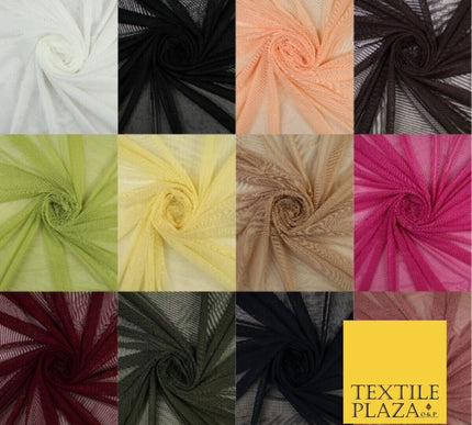 12 COLOURS Soft Power Mesh 4 Way Stretch Net Dress Dance Lingerie Fabric 58"