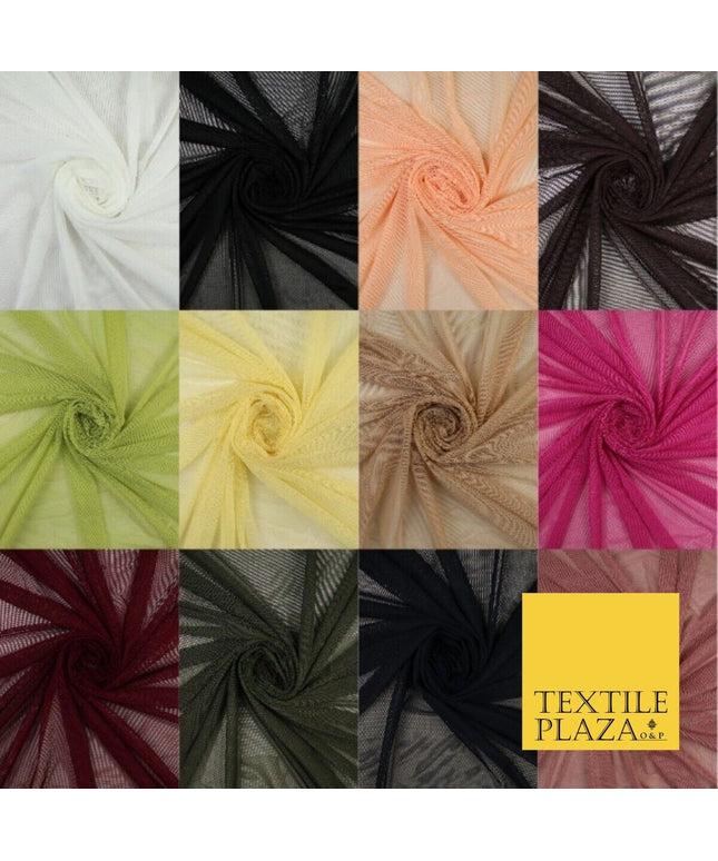 12 COLOURS Soft Power Mesh 4 Way Stretch Net Dress Dance Lingerie Fabric 58"
