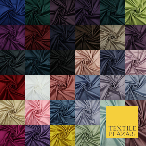 OVER 30 COLOURS Fine Silky Smooth Liquid Sateen Satin Dress Fabric Drape Lining