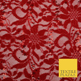 Luxury Floral Ring Sequin Net Corded Lace Bridal Dress Fabric Fashion Craft