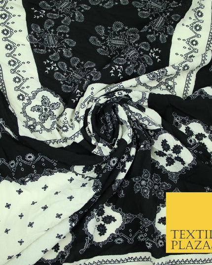 Premium Abstract Animal Mosaic Retro Printed Bubble Crepe Dress Fabric 58" 147cm