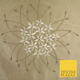 8 COLOURS - Fryetts Luxury Oversized Dandelion Embroidered 100% PURE SILK Fabric