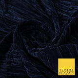 8 COLOURS - Pleated Soft Micro Velvet Fabric Dress Craft Material 45" Wide