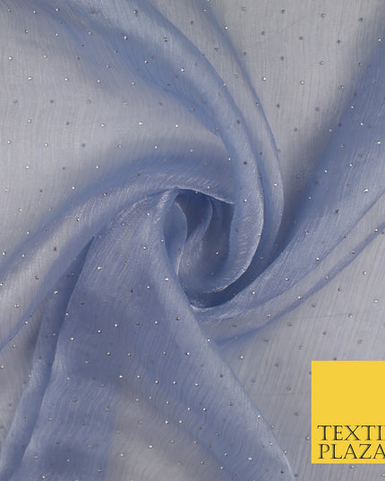 13 COLOURS Premium Dew Drop Crush Organza Bridal Wedding Dance Dress Fabric 57"