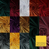 17 COLOURS LUXURY Plush Plain Stretch Velvet Velour Fabric Material Craft 58" D