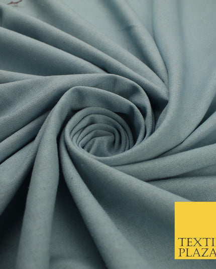 OVER 20 COLOURS - Plain Soft LINEN LOOK 100% Polyester Fabric Dress Craft 54"