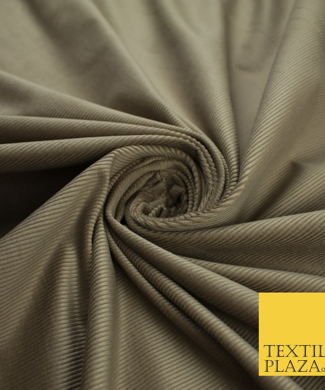 Beige 13 Wale Needlecord Corduroy Fabric Dress Upholstery 59" 10422