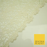 Premium Guipure Intricate Floral Webbed Embroidered Lace Dress Fabric Wedding