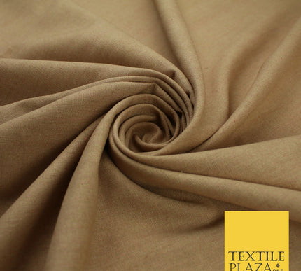 OVER 20 COLOURS - Plain Soft LINEN LOOK 100% Polyester Fabric Dress Craft 54"