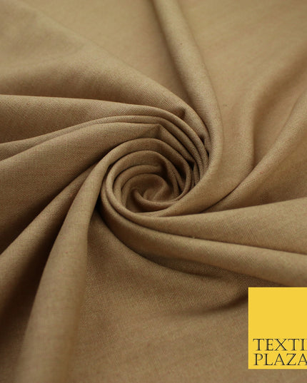 OVER 20 COLOURS - Plain Soft LINEN LOOK 100% Polyester Fabric Dress Craft 54"