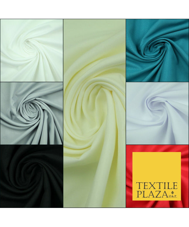 Plain Smooth 100% Polyester 230cm EXTRA WIDE Sheeting Fabric Material 7 COLOURS