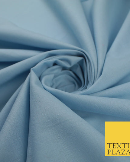 30 COLOURS - Plain Smooth Cotton Square Soft Fabric Dress Material Decor 56"