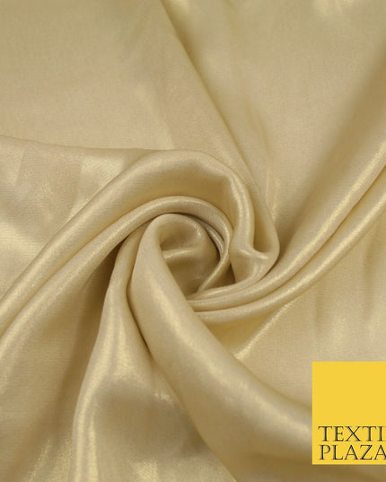 36 COLOURS - Fine Silky Metallic Foil Shimmer Satin Georgette Dress Fabric Drape