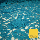 Luxury 3D Flower Appliqué Glitter Webbed Guipure Lace Dress Fabric Floral
