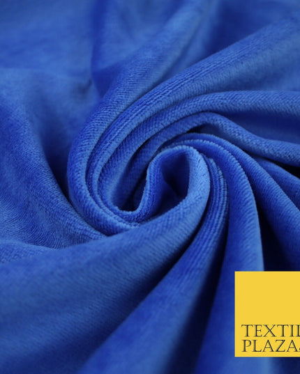 10 COLOURS - Soft Plain Velvet Velour Fabric Stretch Spandex Material - 65"