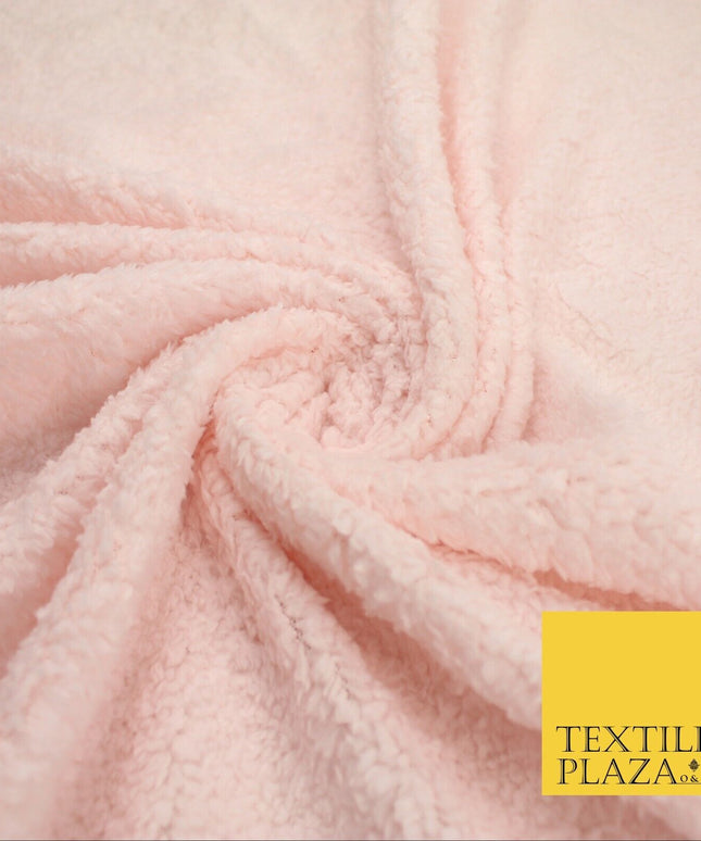 3 COLOURS - Premium Soft Faux SHERPA Fleece Fabric Material - 320GSM - 60"