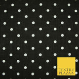 1CM Spotted Polka Dot Printed Poly Cotton Fabric Polycotton Craft Mask 6 COLOURS