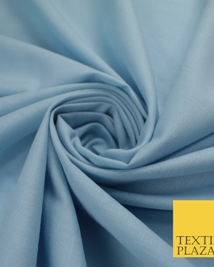 30 COLOURS - Plain Smooth Cotton Square Soft Fabric Dress Material Decor 56"