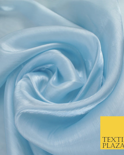 8 COLOURS Soft Glazed Shimmer Sheer Woven Polyester Satin Organza Feel Fabric