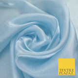 8 COLOURS Soft Glazed Shimmer Sheer Woven Polyester Satin Organza Feel Fabric