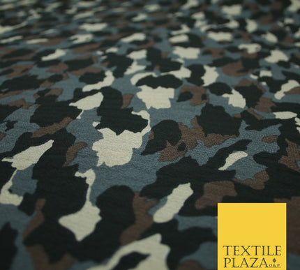 Premium Abstract Animal Mosaic Retro Printed Bubble Crepe Dress Fabric 58" 147cm